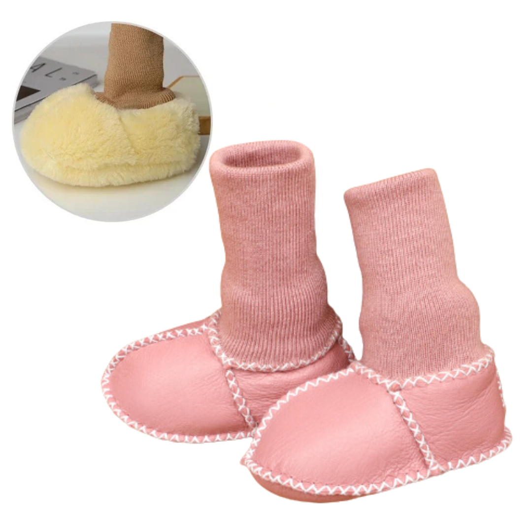 Mini Fashion Vinterbabyskor – Halkfria & Varmfodrade Tofflor för Små Barn | Mjuk Bomull & Ull 0–14 mån