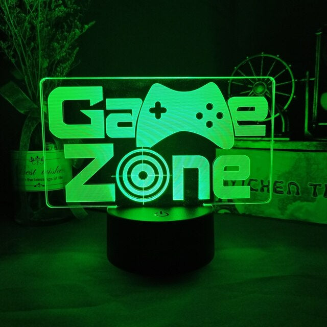 3D Kristall Gamer Lampa med Fjärrkontroll – 16 Färger & Uppladdningsbar