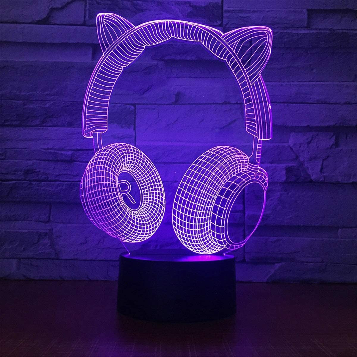 3D Kristall Gamer Lampa med Fjärrkontroll – 16 Färger & Uppladdningsbar