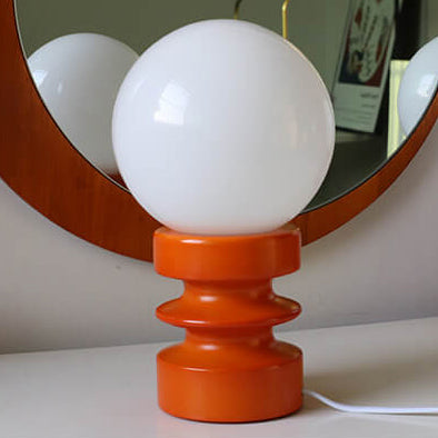 Vintage Orange Bordslampa i Glas – Retro Belysning med Tidlös Stil – Perfekt för Sovrum, Vardagsrum & Arbetsrum