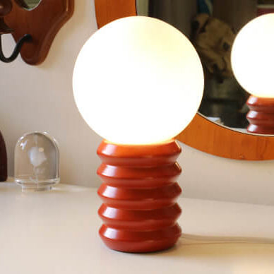 Vintage Orange Bordslampa i Glas – Retro Belysning med Tidlös Stil – Perfekt för Sovrum, Vardagsrum & Arbetsrum