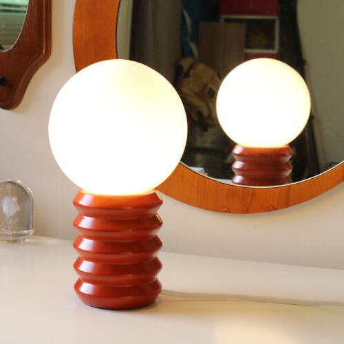 Vintage Orange Bordslampa i Glas – Retro Belysning med Tidlös Stil – Perfekt för Sovrum, Vardagsrum & Arbetsrum