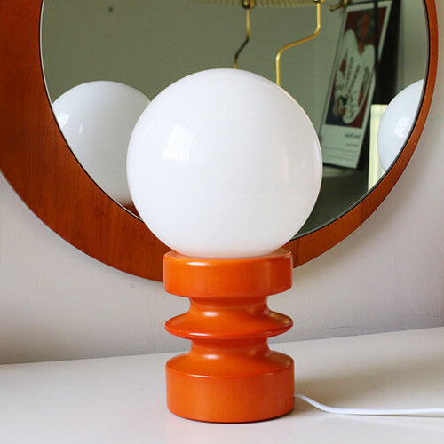 Vintage Orange Bordslampa i Glas – Retro Belysning med Tidlös Stil – Perfekt för Sovrum, Vardagsrum & Arbetsrum