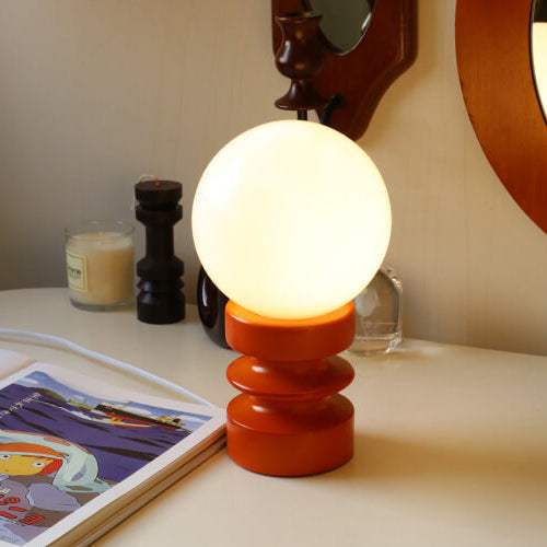 Vintage Orange Bordslampa i Glas – Retro Belysning med Tidlös Stil – Perfekt för Sovrum, Vardagsrum & Arbetsrum