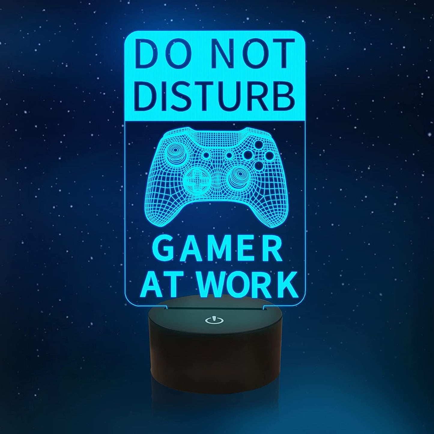 3D Kristall Gamer Lampa med Fjärrkontroll – 16 Färger & Uppladdningsbar