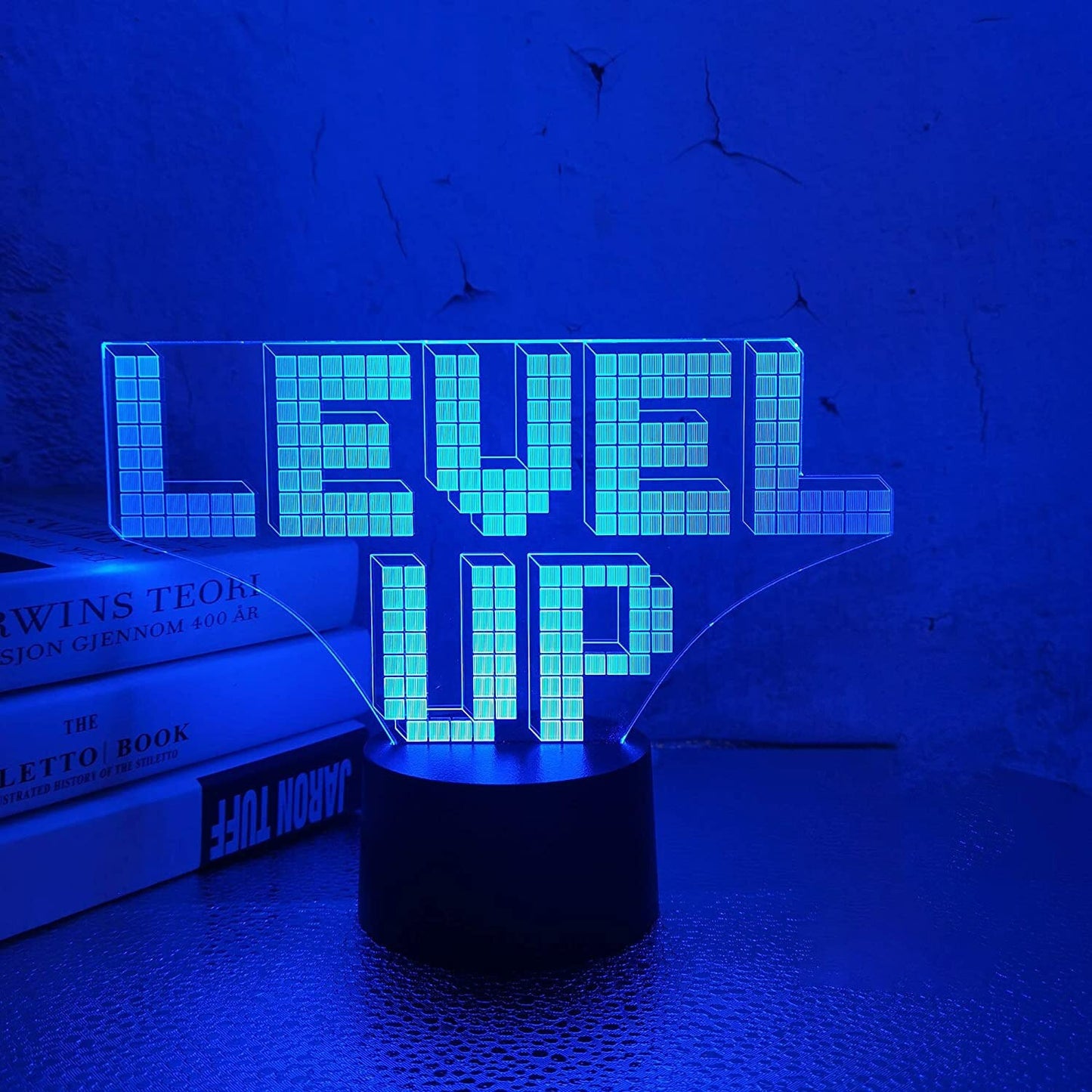 3D Kristall Gamer Lampa med Fjärrkontroll – 16 Färger & Uppladdningsbar