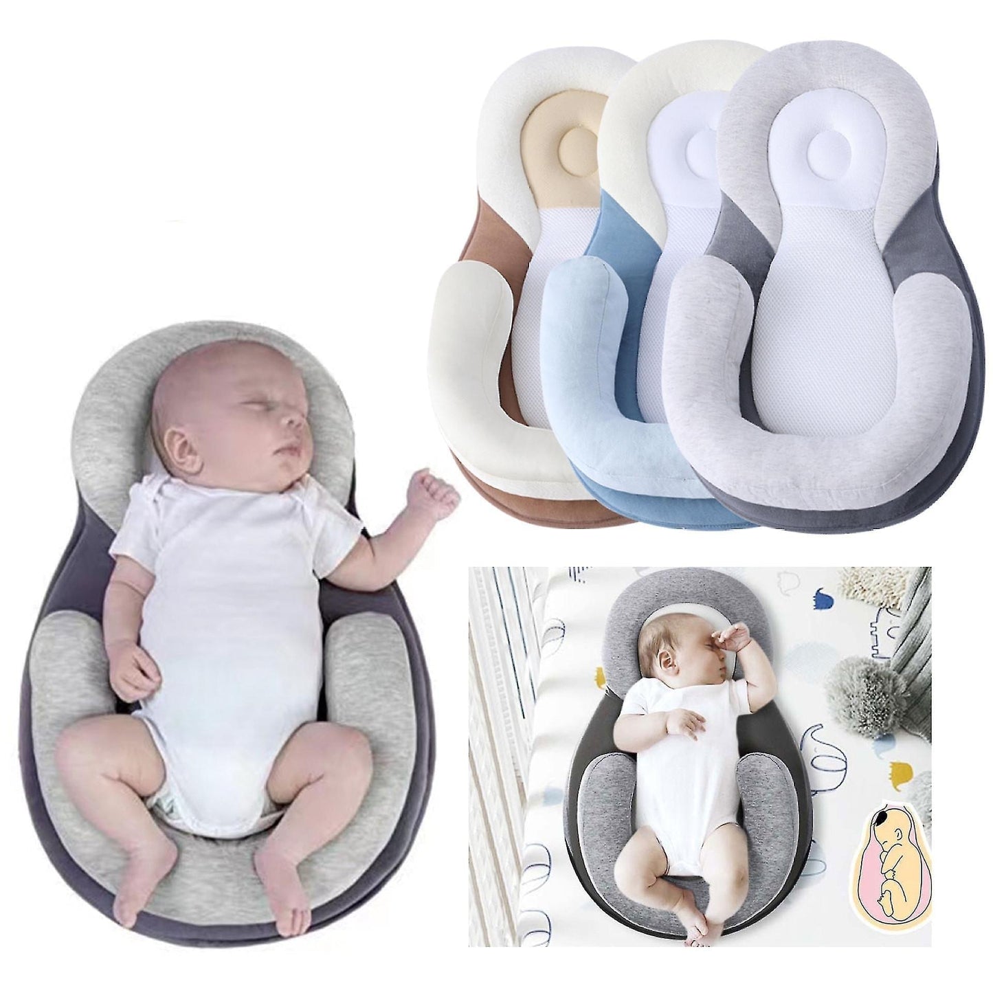 SnuggleSleep Babynest för Nyfödda – Ergonomisk & Portabel Spjälsäng med Andningsbart Tyg | 0–12 Mån