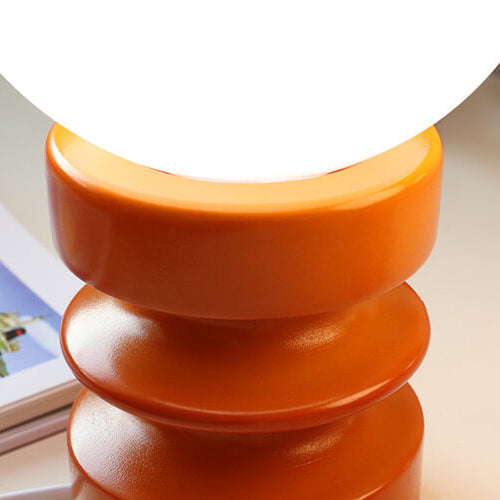Vintage Orange Bordslampa i Glas – Retro Belysning med Tidlös Stil – Perfekt för Sovrum, Vardagsrum & Arbetsrum