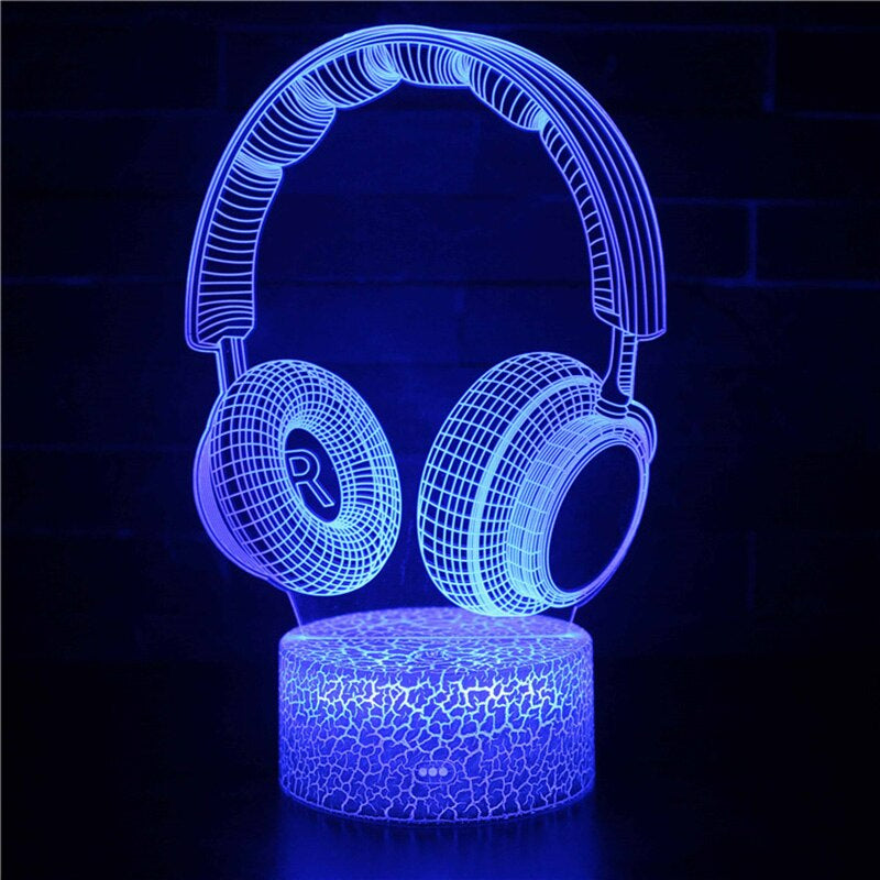 3D Kristall Gamer Lampa med Fjärrkontroll – 16 Färger & Uppladdningsbar