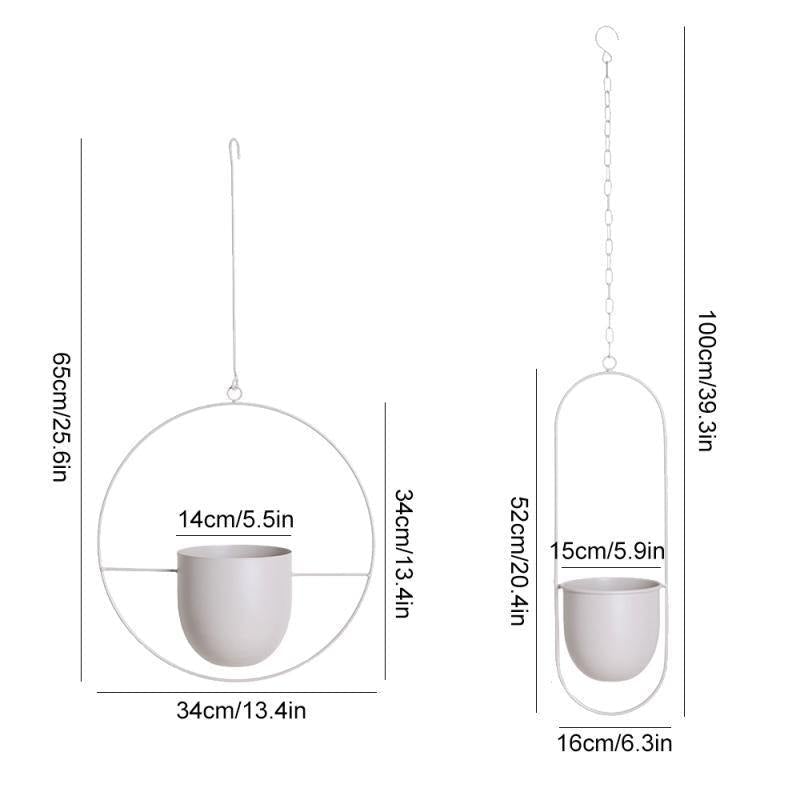 Halo Metal Hanging Planter – Elegant Hängande Kruka i Guld för Inomhus & Utomhusbruk