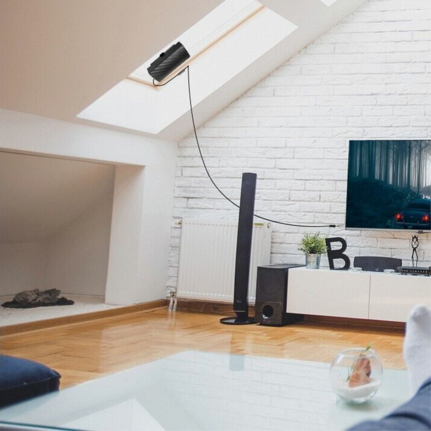 Långdistans HDTV Antenn för Inomhusbruk – 600 Miles Räckvidd, 4K/1080P-kompatibel med 5m Koaxialkabel