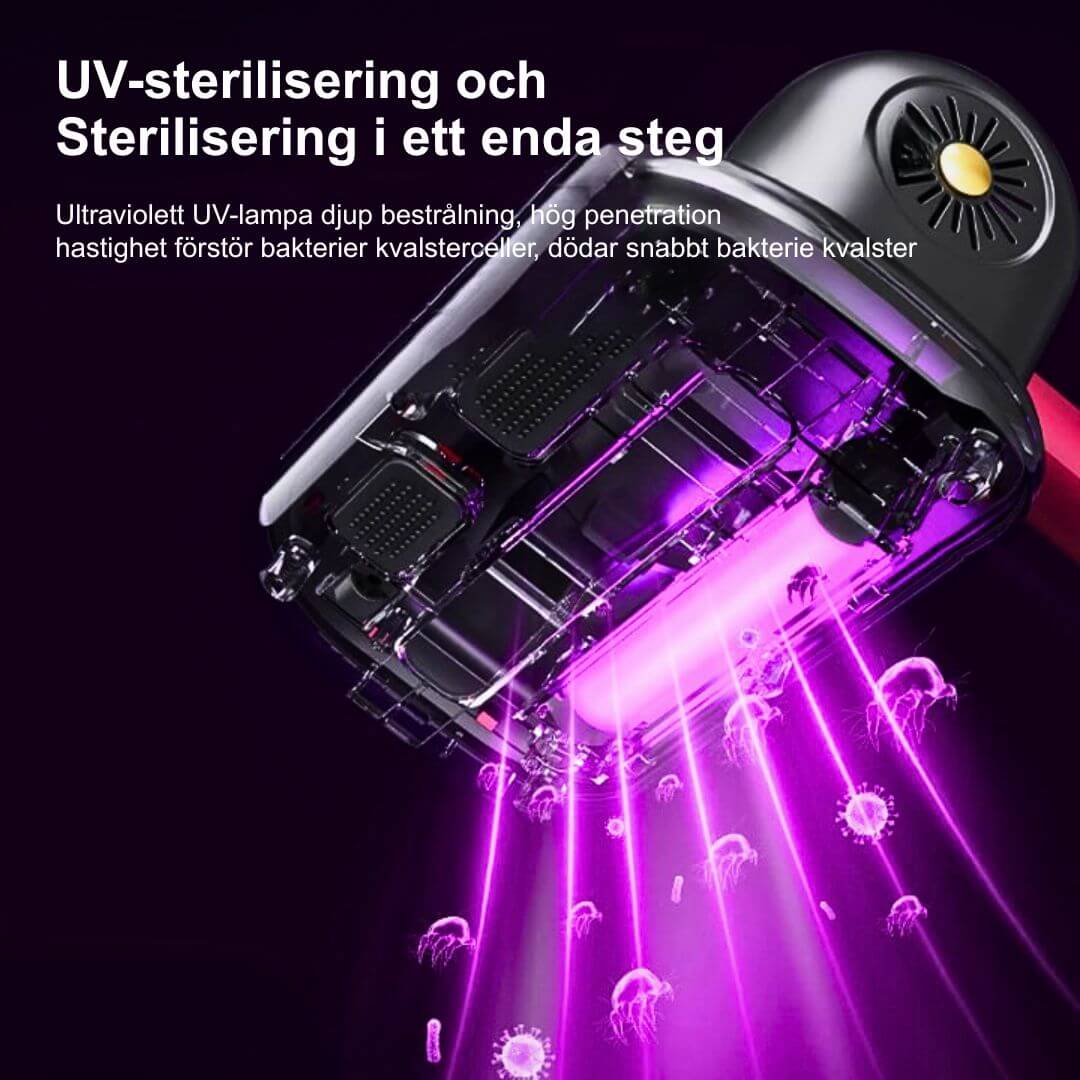 PureVac - 10kPa Sladdlös Handhållen Dammsugare för Madrass och Kvalster