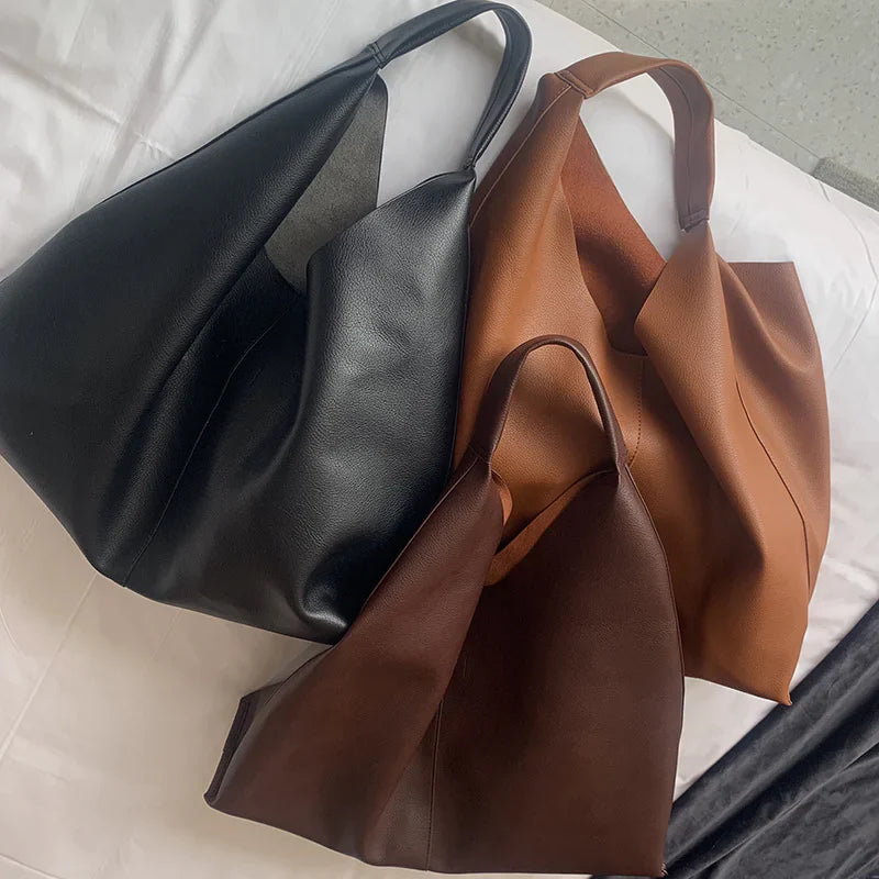 Lyxig Tote Bag i Mjukt Läder – Rymlig Axelväska med Innerfack & Dragkedja | Vardag & Resor
