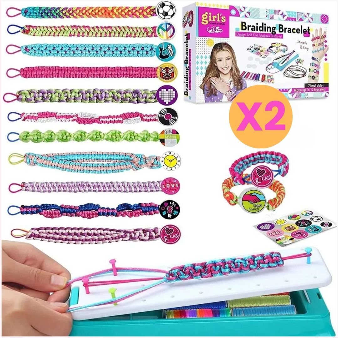 BraceletFun Armbandset för Barn – Färgglad Flätverkstad med Verktyg & Berlocker | Kreativt DIY-kit 6+