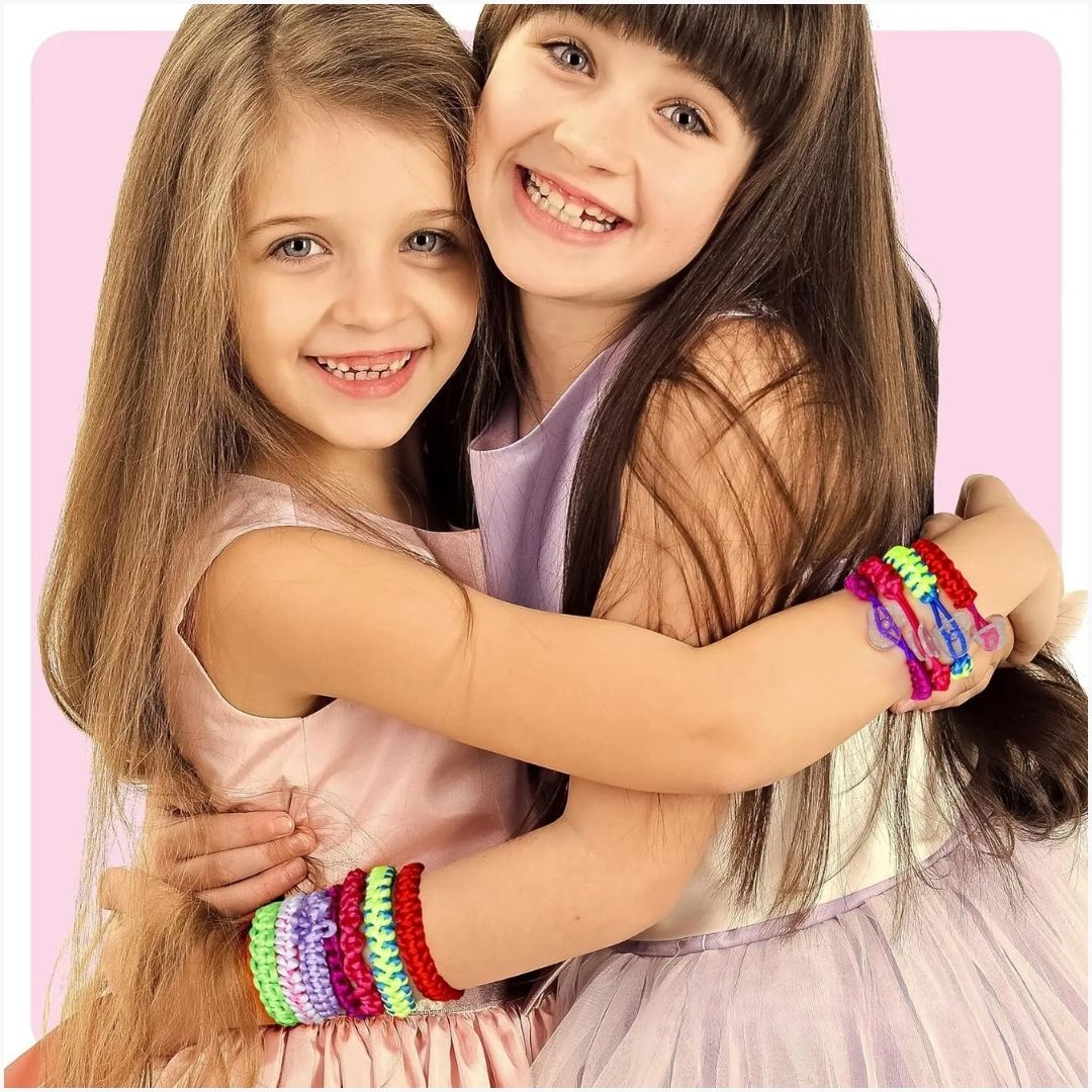 BraceletFun Armbandset för Barn – Färgglad Flätverkstad med Verktyg & Berlocker | Kreativt DIY-kit 6+