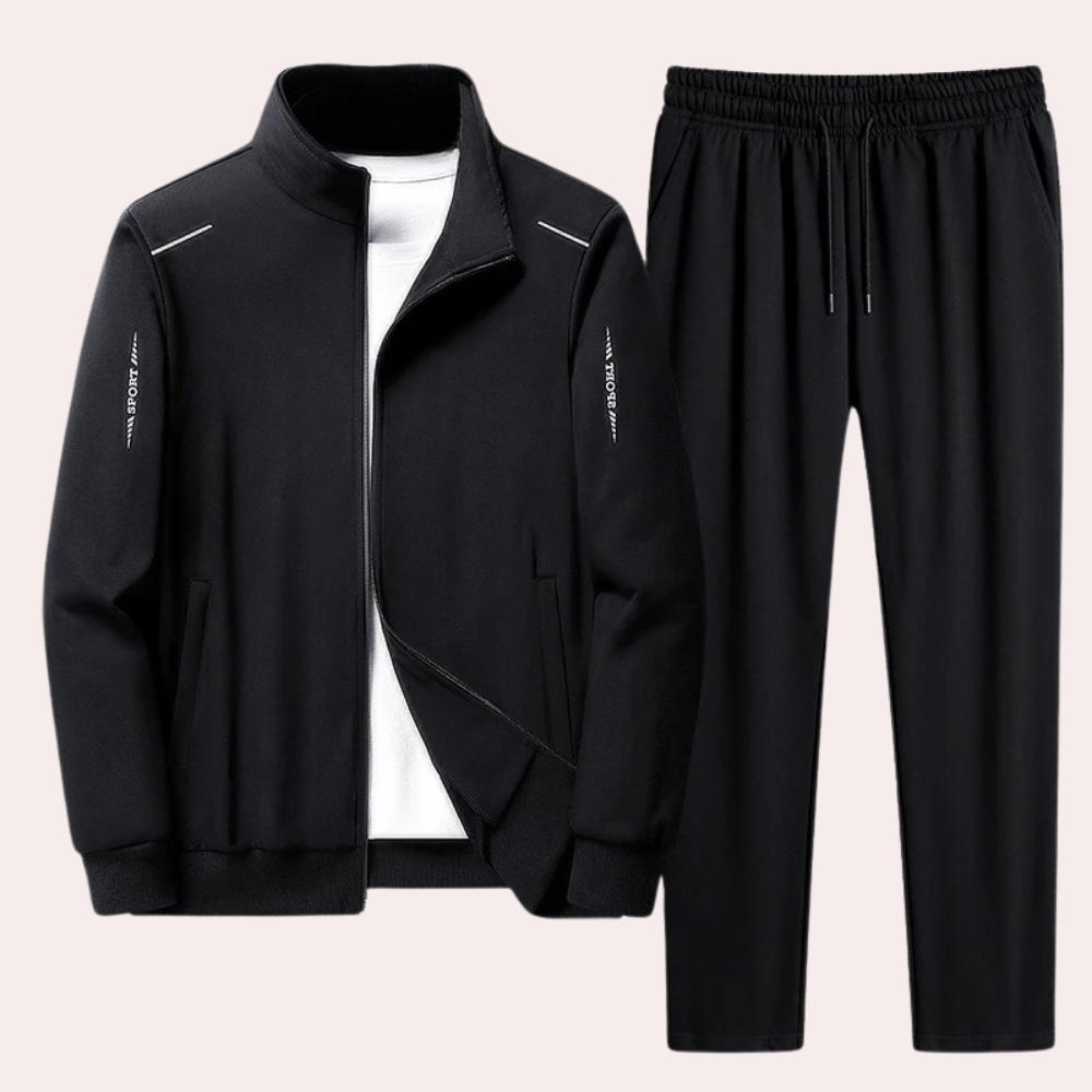 Träningsset för Herr – Andningsbart 2-delat Set med Dragkedja & Fickor | Komfort & Stil i S–6XL