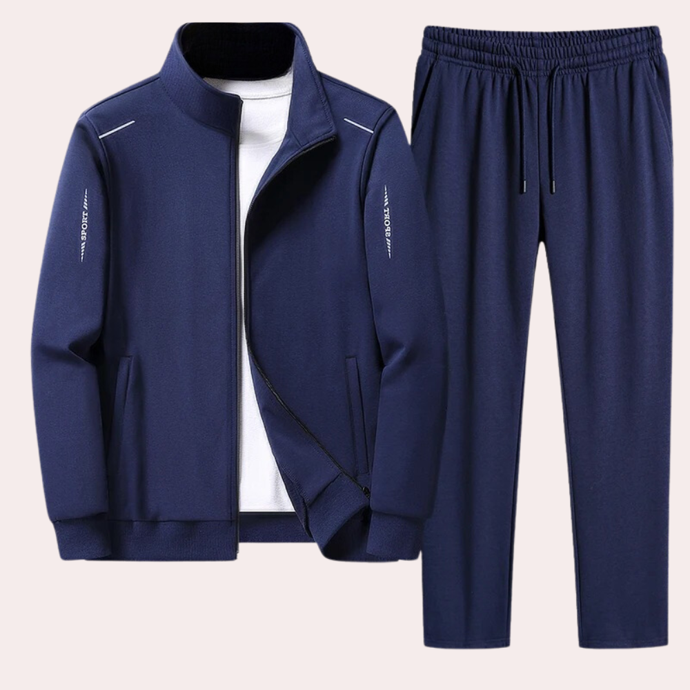 Träningsset för Herr – Andningsbart 2-delat Set med Dragkedja & Fickor | Komfort & Stil i S–6XL