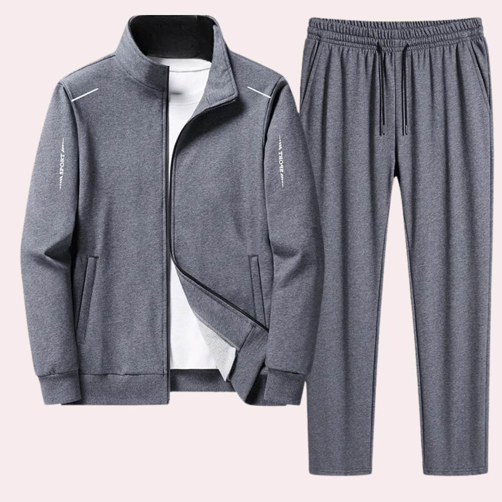 Träningsset för Herr – Andningsbart 2-delat Set med Dragkedja & Fickor | Komfort & Stil i S–6XL