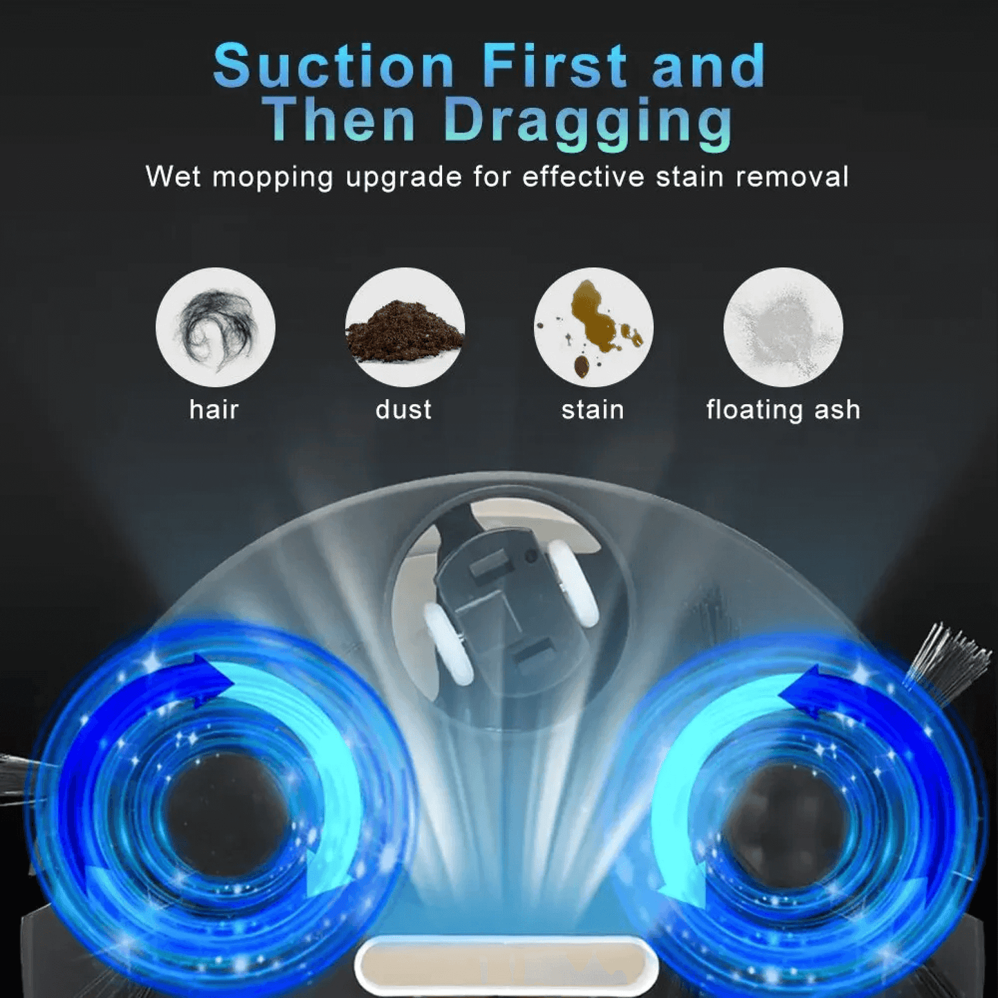 Automatisk Robotdammsugare med 3-i-1 Funktion – Sopar, Dammsuger & Moppar med Smart Navigering