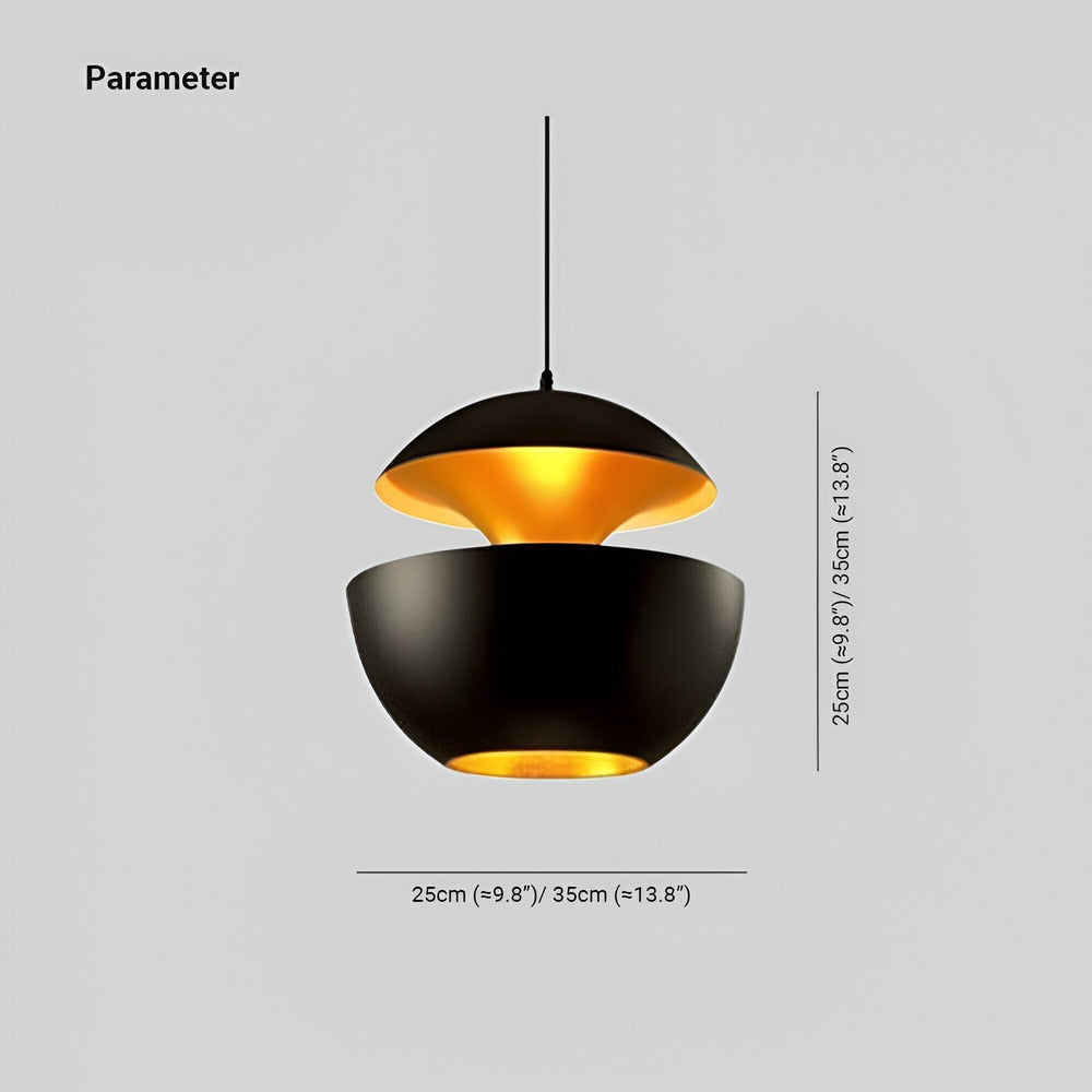 Apple Hängande Lampa - Svartvit Solhängande Lampa - Konstnärlig E27 Hängande Lampa