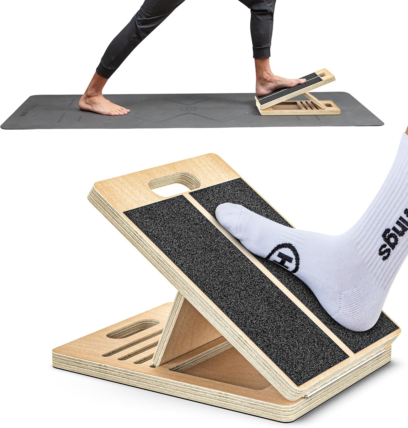 Stretch- och Rörlighetsbräda för Hälsporre, Knäsmärta & Benhinneinflammation – Justerbar, Rehabilitering & Smärtlindring – Tål upp till 110 kg