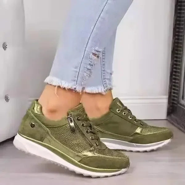 Damensneakers med Snörning och Plattform