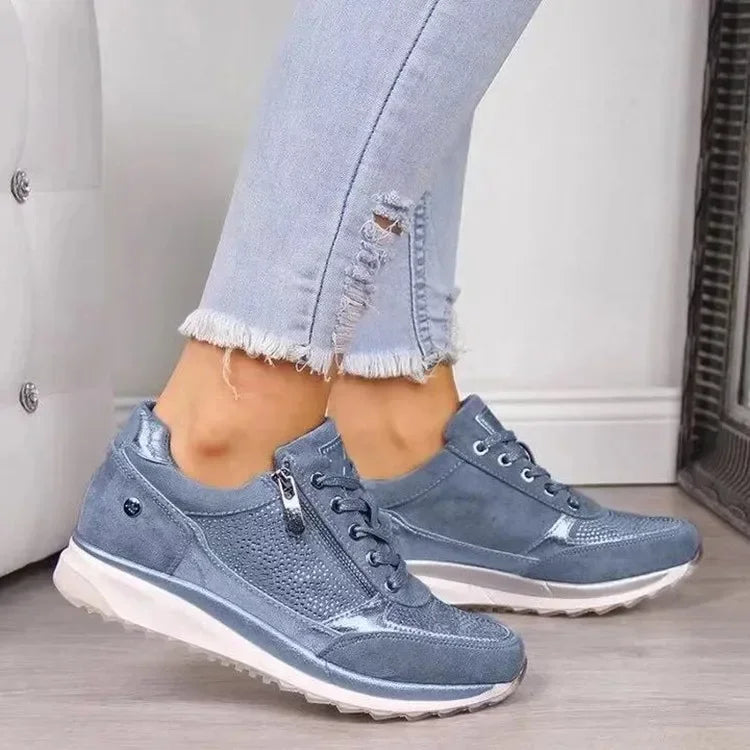 Damensneakers med Snörning och Plattform