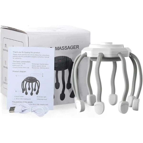 Elektrisk Huvudmassager med Bluetooth – Avslappning, Migränlindring & Skalpstimulans