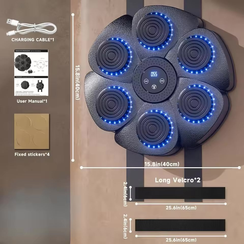 Maximus Smart Boxningsmaskin – Interaktiv Boxningsvägg med Bluetooth, Ljus & 9 Träningslägen | För Barn & Vuxna