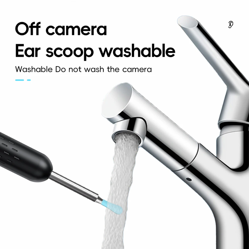 EarCamera Öronrensare med Kamera – Trådlös HD Inspektionspenna för Säker Öronvård | Apple & Android Kompatibel