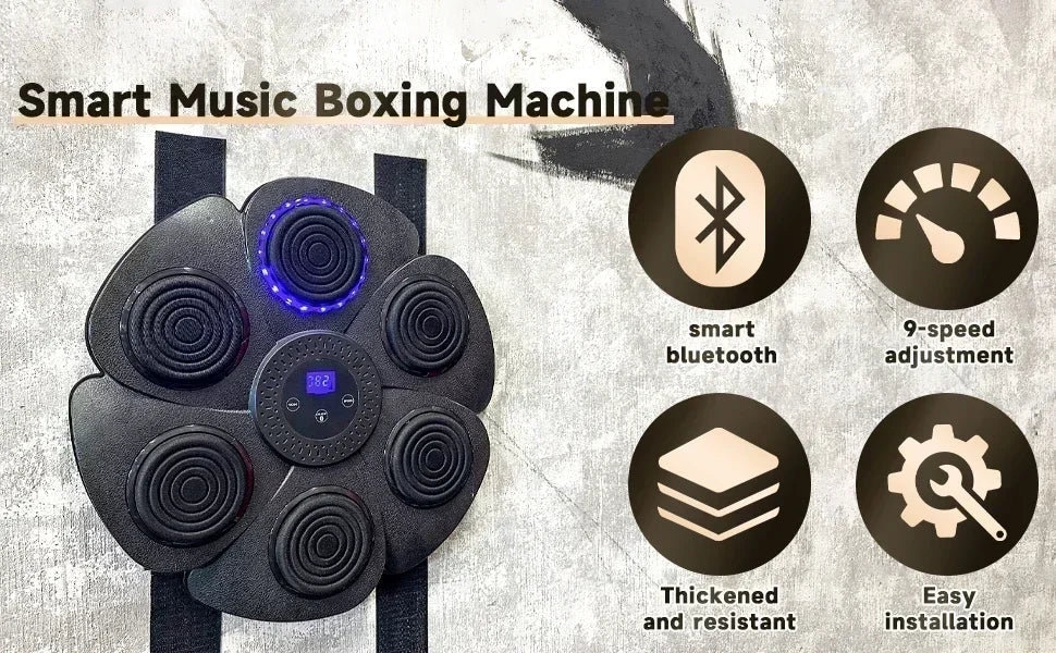 Maximus Smart Boxningsmaskin – Interaktiv Boxningsvägg med Bluetooth, Ljus & 9 Träningslägen | För Barn & Vuxna