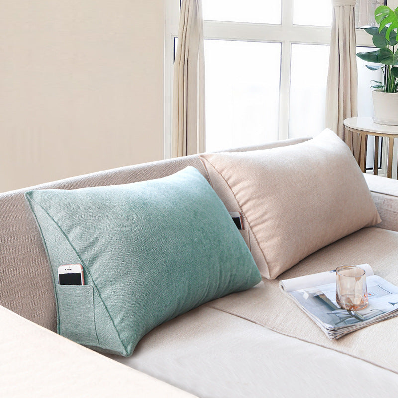 Numb Bed Rest Ryggkudde – Triangulär Läskudde med Sidofickor och Tvättbart Överdrag