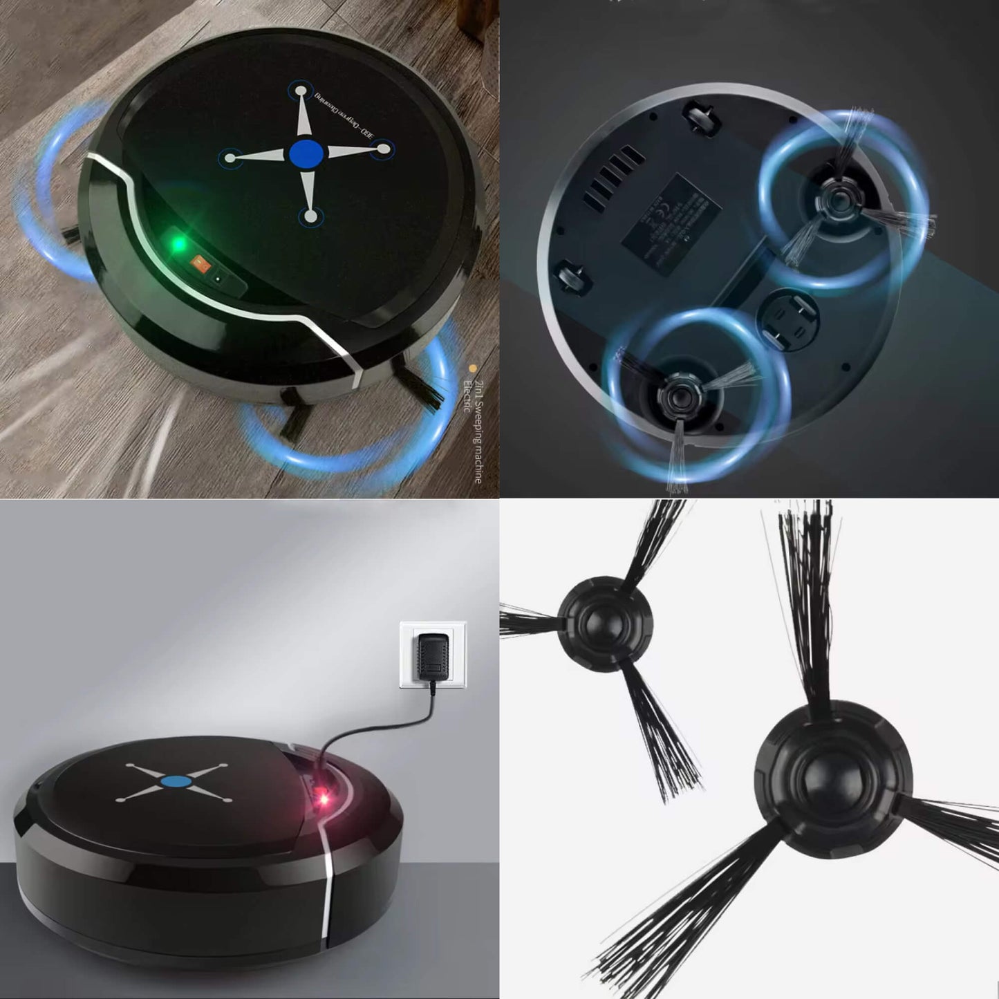 Automatisk Robotdammsugare med 3-i-1 Funktion – Sopar, Dammsuger & Moppar med Smart Navigering