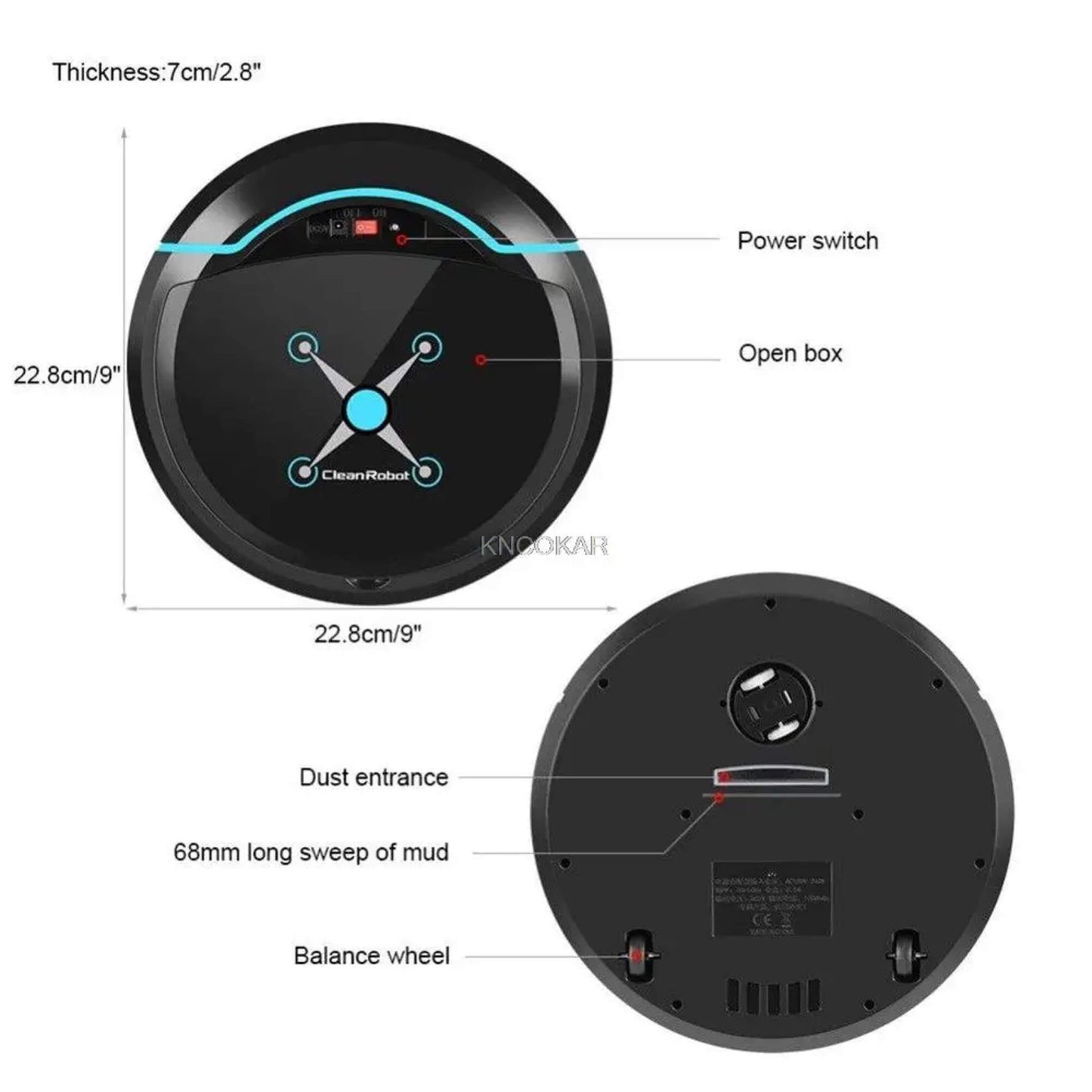Automatisk Robotdammsugare med 3-i-1 Funktion – Sopar, Dammsuger & Moppar med Smart Navigering