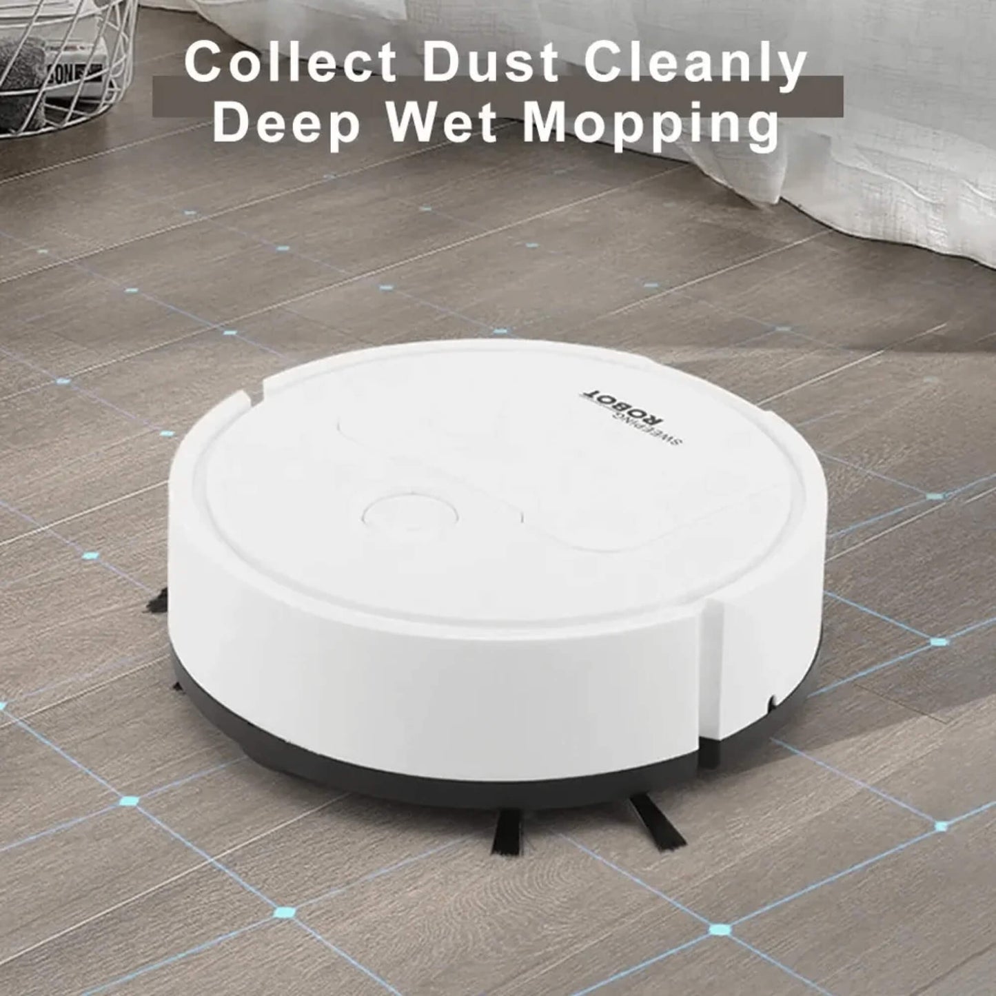Automatisk Robotdammsugare med 3-i-1 Funktion – Sopar, Dammsuger & Moppar med Smart Navigering