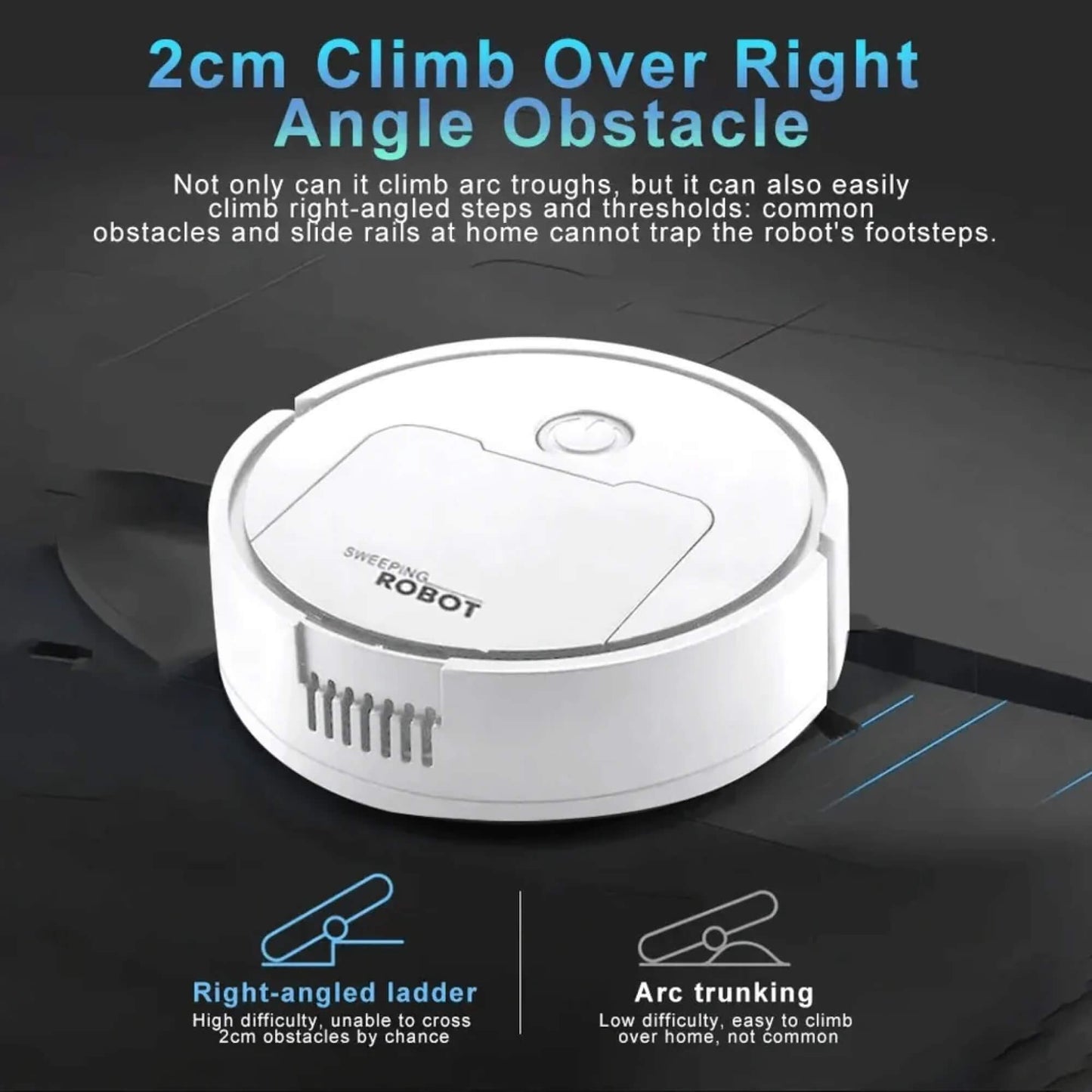 Automatisk Robotdammsugare med 3-i-1 Funktion – Sopar, Dammsuger & Moppar med Smart Navigering