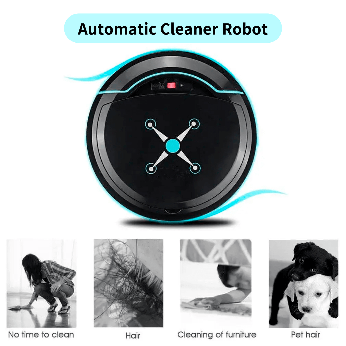Automatisk Robotdammsugare med 3-i-1 Funktion – Sopar, Dammsuger & Moppar med Smart Navigering