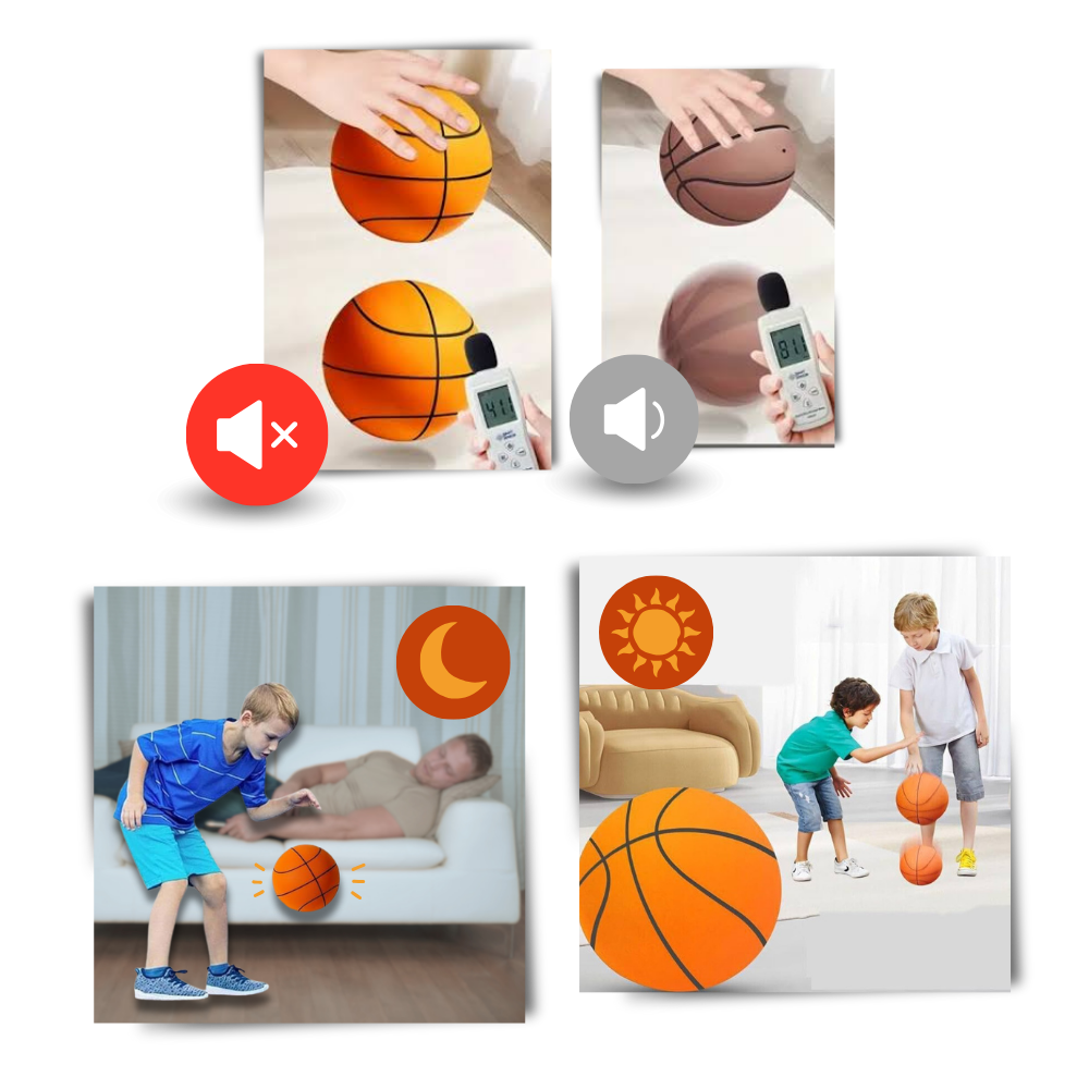 Ljudlös Basketboll för Inomhusbruk - Ultralätt & Stöttålig - Flera Färgalternativ