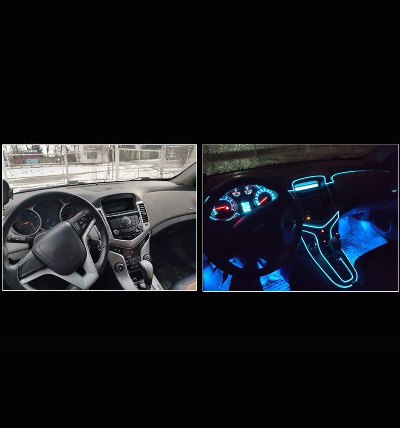 Flexibel LED-ljusband med neon-effekt – USB-driven dekorbelysning för bil, rum eller fest