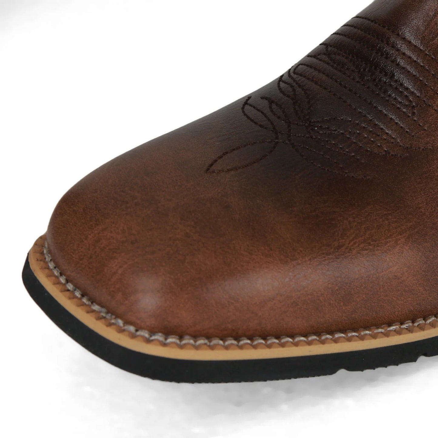 Klassiska cowboyboots för män – Handgjorda bruna läderstövlar med westernbrodyr