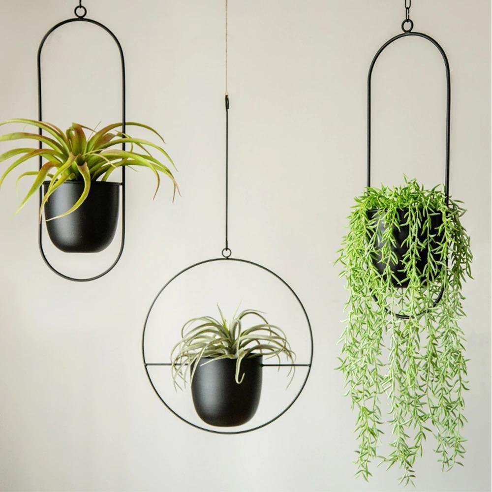 Halo Metal Hanging Planter – Elegant Hängande Kruka i Guld för Inomhus & Utomhusbruk