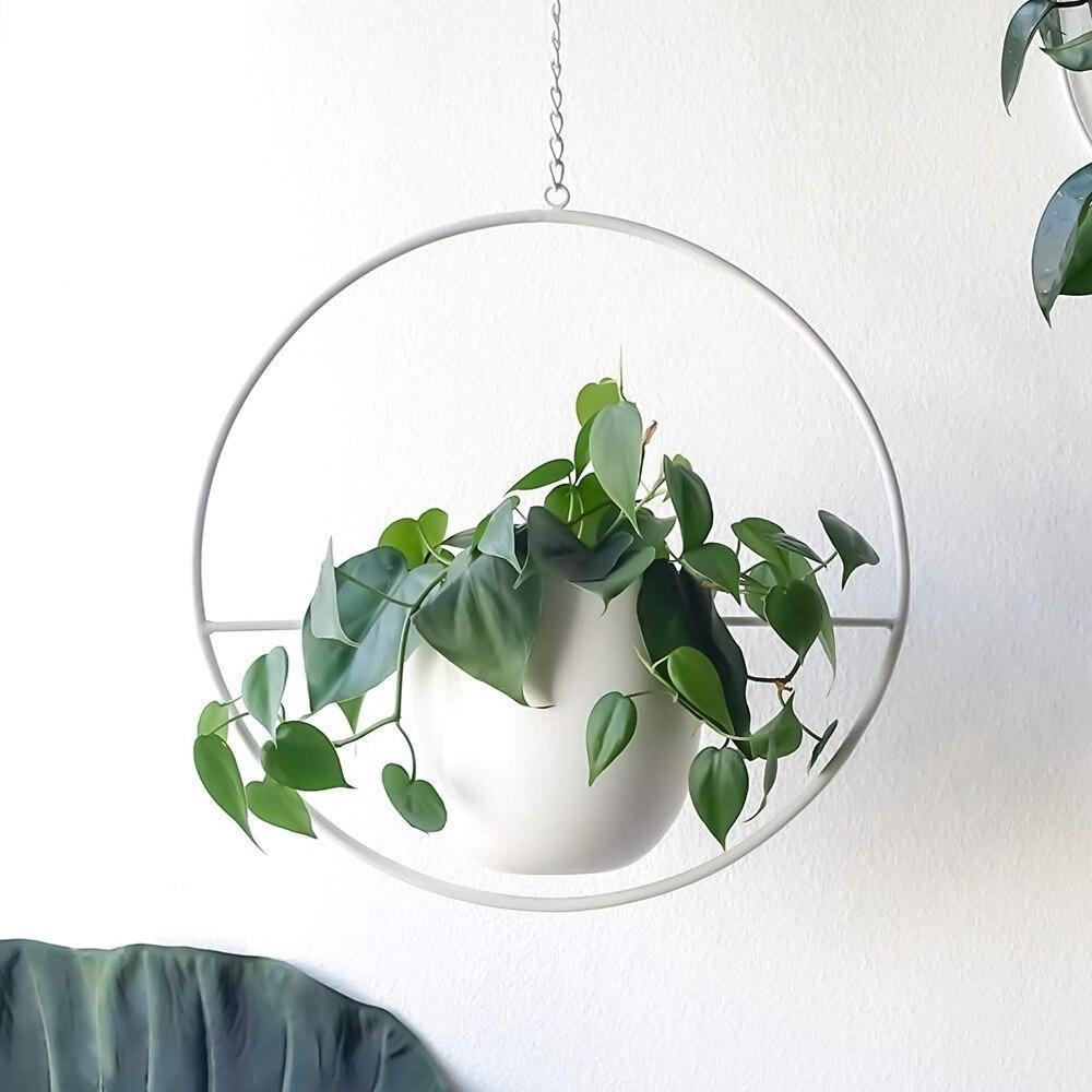 Halo Metal Hanging Planter – Elegant Hängande Kruka i Guld för Inomhus & Utomhusbruk