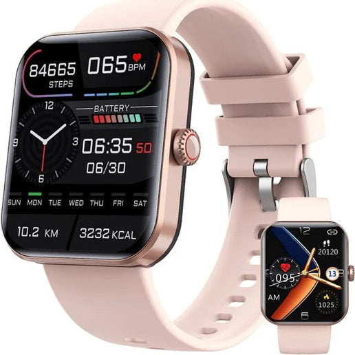 Smartwatch med Icke-Invasiv Blodsockermätning – Hälsospårning, Pulsmätare, GPS & IP67 Vattentålig