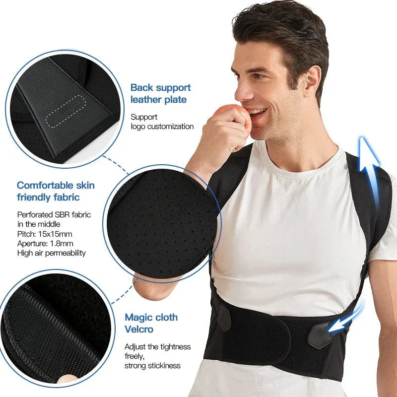 Ryggstöd för Hållning – Justerbart Posture Belt för Smärtlindring och Förbättrad Kroppshållning