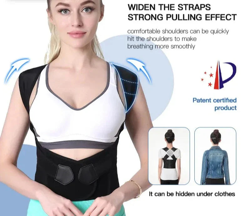 Ryggstöd för Hållning – Justerbart Posture Belt för Smärtlindring och Förbättrad Kroppshållning