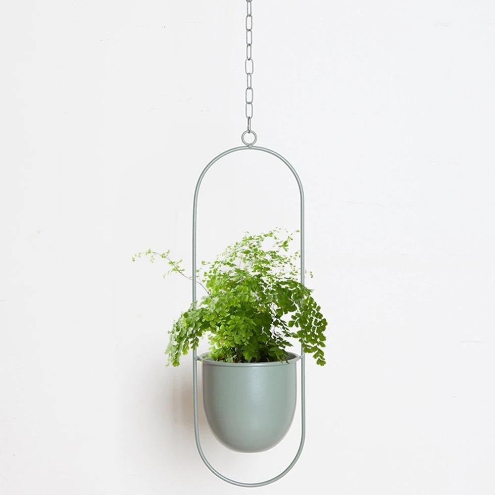 Halo Metal Hanging Planter – Elegant Hängande Kruka i Guld för Inomhus & Utomhusbruk