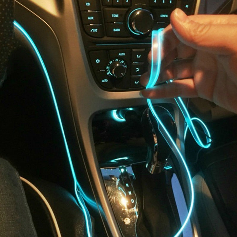 Flexibel LED-ljusband med neon-effekt – USB-driven dekorbelysning för bil, rum eller fest
