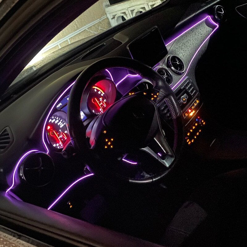 Flexibel LED-ljusband med neon-effekt – USB-driven dekorbelysning för bil, rum eller fest
