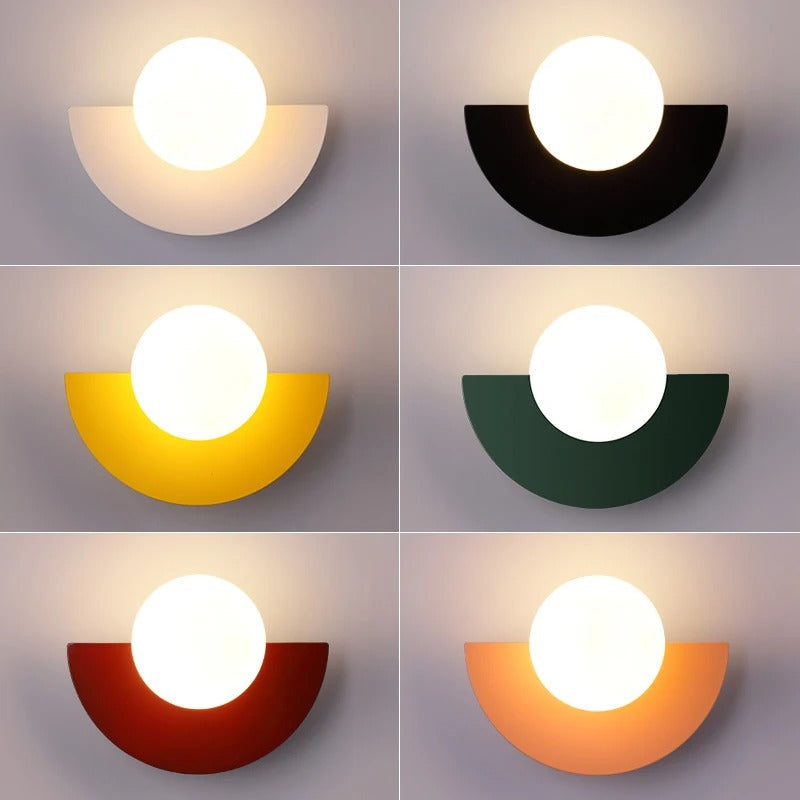 Nordisk halvcirkelformad vägglampa i 6 eleganta färger – 5 W touch-LED