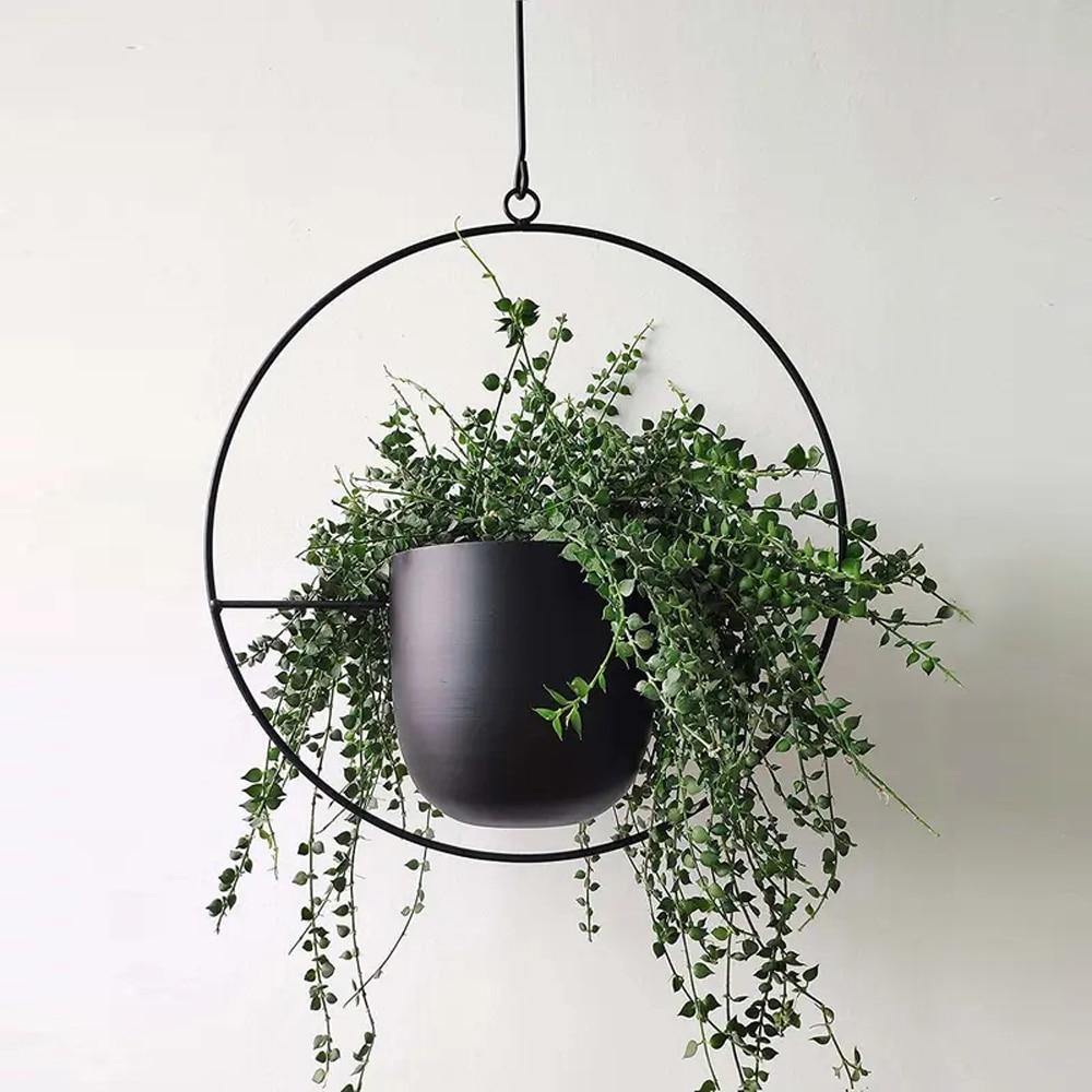 Halo Metal Hanging Planter – Elegant Hängande Kruka i Guld för Inomhus & Utomhusbruk